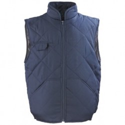GILET ANTI FROID EN POLYAMIDE NOIR/MARINE/BLANC