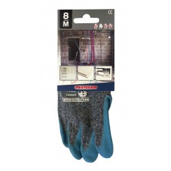 EUROFIT Gants gris, doublé coton, paume end. bi-polymère, bleu