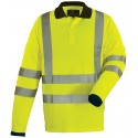 YARD Polo manches longues hiviz+ bandes retro, polycoton, 190g/m², jaune