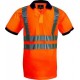 YARD Polo manches courtes hi-viz bande baudrier, poly. piqué, 140g/m², orange