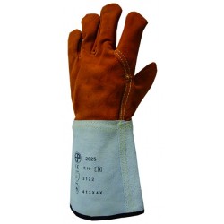 IGNIFUGÉ TT CROÛTE VACH. Gants doublés molleton, qual. supérieure, m.15 cm