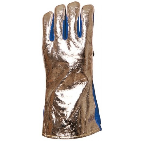 CROÛTE VACH. Gants Kevlar® bleus, doublés molleton, dos aluminisé