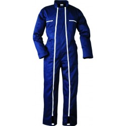 2 ZIPS Combinaison polycoton, bleu foncé, 245 g/m²