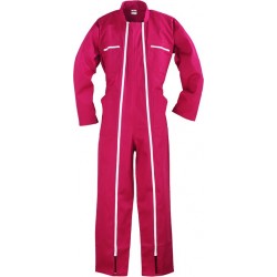 2 ZIPS Combinaison polycoton, rouge, 245 g/m²