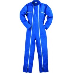 2 ZIPS Combinaison polycoton, bleu, 245 g/m²