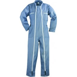2 ZIPS Combinaison polycoton, gris, 245 g/m²