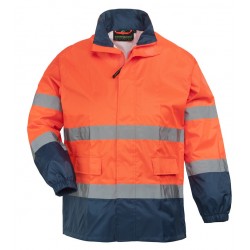 HI-WAY Ensemble de pluie hi-viz, 150D poly., orange/marine