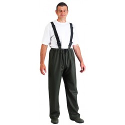 Pantalon de pluie à bretelles 300g/m² PU/PVC, vert