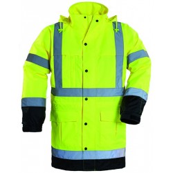 HI-WAY Ensemble de pluie hi- viz, 300D poly enduit PU, jaune/noir