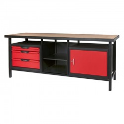 Etabli professionnel d'atelier 1 porte et 3 tiroirs, L.2m - KS Tools