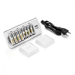 EBL Chargeur de Piles AA AAA 8 Slots