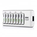 EBL Chargeur de Piles AA AAA 8 Slots