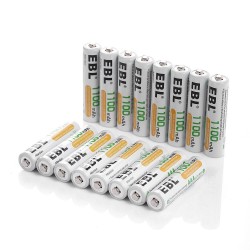 EBL 16pcs Piles AA Rechargeables 2800mAh Ni-MH avec Boîte de Stockage
