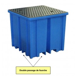 BAC DE RETENTION POLYETHYLEN POUR 1 IBC 1000 LITRES OU 4 FUTS