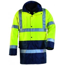 HI-WAY Parka 4/1 hi-viz, 300D poly., 3M, jaune/marine