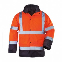 ROADWAY Parka 4/1 hi-viz, 300D poly., orange/marine, 280g/m²