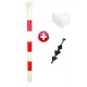 POTEAU INFO PVC H90 ROUGE/BLANC AVEC POINTE