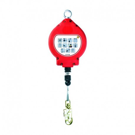 Antichute à rappel automatique 6m, cable acier + 1crochet