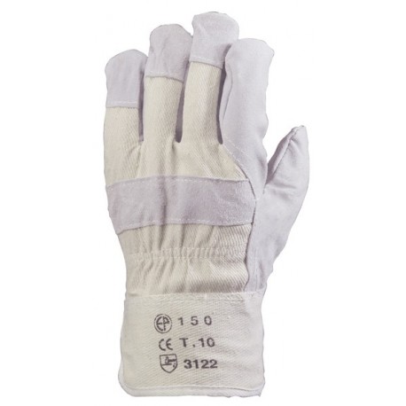 CROÛTE VACHETTE SUPÉRIEURE Gants docker blanc