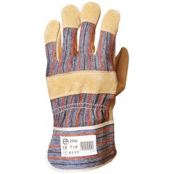 CROÛTE PORC Gants docker, toile bayadère, protège artère