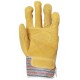 CROÛTE VACHETTE Gants docker, toile bayadère, doublée coton