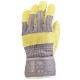 CROÛTE VACHETTE Gants docker, toile bayadère, doublée coton