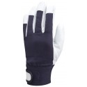 CHÈVRE Gants dos jersey bleu, poignet serrage autogrippant