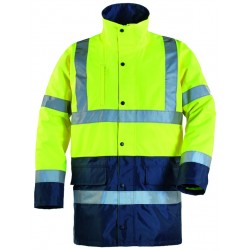HI-WAY Parka hi-viz, 300D polyester , jaune/marine