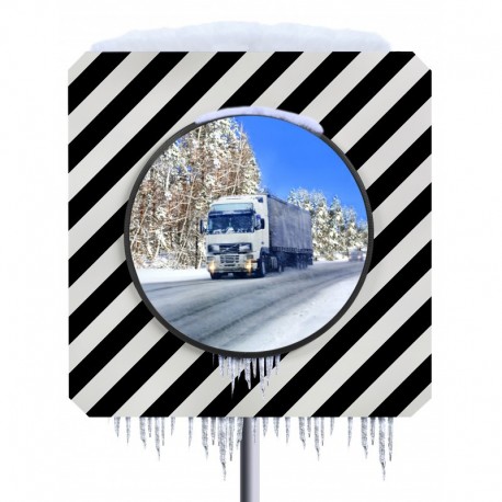 Miroir routier Diam. 600 mm  Inox dispositif antigivre