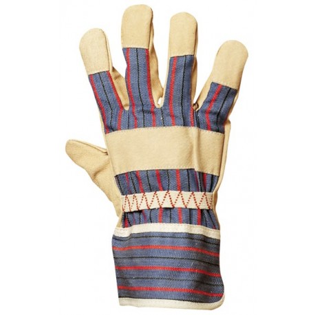 FLEUR PORC Gants docker, toile bayadère, protège artère