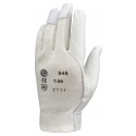 FLEUR CHÈVRE Gants maîtrise dos jersey blanc