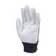 CHÈVRE Gants dos jersey bleu, poignet serrage autogrippant