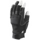 SYNTH. AUTOGRIP Mitaines 3 doigts ouverts. Noir, paume renforcée.