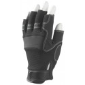 SYNTH. AUTOGRIP Mitaines 5 doigts ouverts. Noir, paume renforcée.