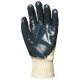 ÉCONOMIQUE Gants coton, dos aéré, end. nitrile bleu