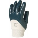 ÉCONOMIQUE Gants coton, dos aéré, end. nitrile bleu