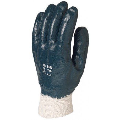 ÉCONOMIQUE Gants coton jersey, dos enduit nitrile bleu