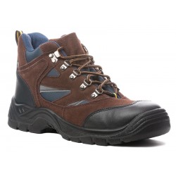 COPPER S1P Basse cuir velours marron/bleu acier SRC