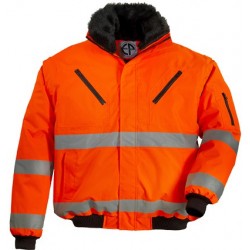 ROADWAY FLY Blouson hi-viz 2/1, 300D poly., col doublure manches amov., orange