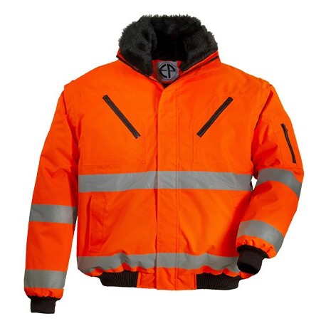 ROADWAY FLY Blouson hi-viz 2/1, 300D poly., col doublure manches amov., orange