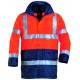 HI-WAY Parka 4/1 hi-viz, 300D poly., 3M, orange/marine