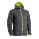 KUMA Veste doudoune gris/jaune, zip jaune, doublure polyamide 38g/m²