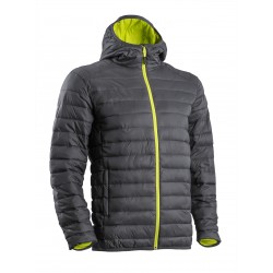 KUMA Veste doudoune gris/jaune, zip jaune, doublure polyamide 38g/m²