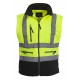 STATION Veste polaire hi-viz 2/1, manches amov., jaune/marine, 330g/m²