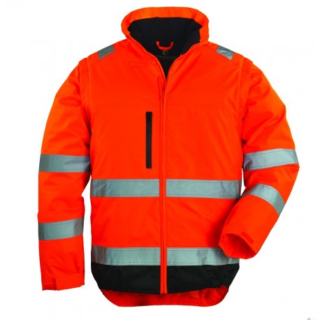 HI-WAY Xtra Veste 2/1 hi-viz, 300D polyester, orange/noire
