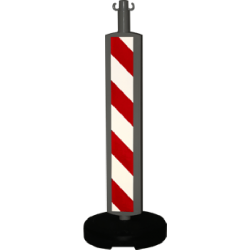 POTEAU HAUTE VISIBILITE 0,75 M A LESTER 9 KG ROUGE/BLANC